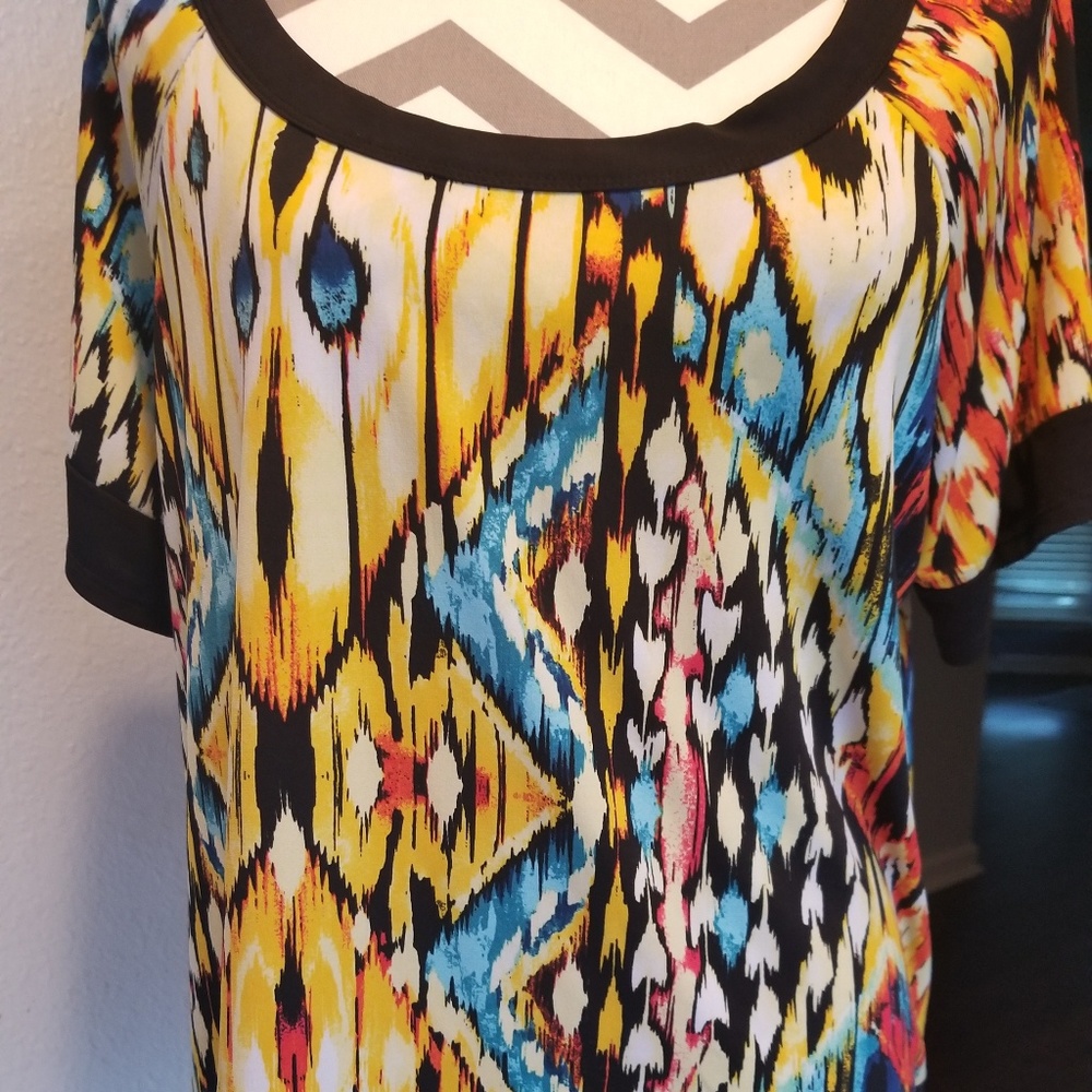 Bold Yellow Butterfly Print Blouse